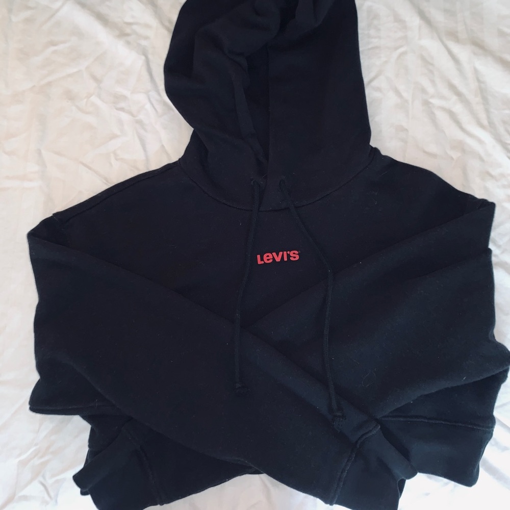 Levis Black Cropped Hoodie